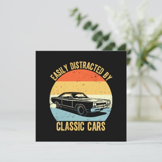 Carte Facilement Distrait Par Les Voitures Classiques (Debout devant)