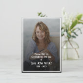 Carte Fade Photo Funeral Invitation (Debout devant)