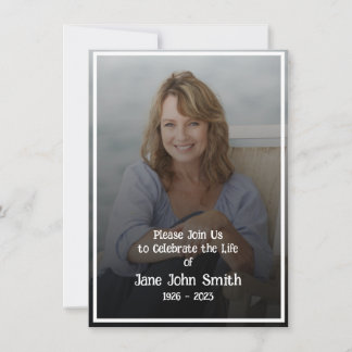 Carte Fade Photo Funeral Invitation