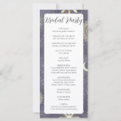Carte Faded Blue and Gold Celestial Wedding Program (Dos)