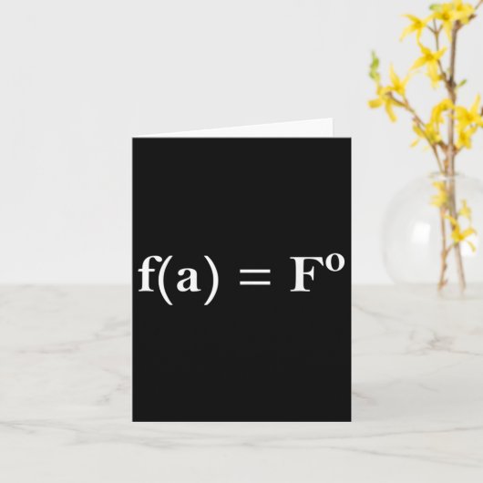 Carte Fafo Math Equation Funny Novelty Math Enseignant N (Fleur jaune)