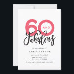 Carte Faire 60 look bon anniversaire de typographie mode<br><div class="desc">Faire 60 look,  soixante et fabuleuse invitation d'anniversaire de typographie moderne. Texte de script moderne sur la conception de typographie de tendance. Partie d'une collection. Les couleurs peuvent être customisées.</div>
