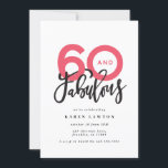 Carte Faire 60 look bon anniversaire de typographie mode<br><div class="desc">Faire 60 look,  soixante et fabuleuse invitation d'anniversaire de typographie moderne. Texte de script moderne sur la conception de typographie de tendance. Partie d'une collection. Les couleurs peuvent être customisées.</div>