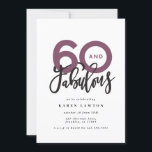 Carte Faire 60 look bon anniversaire de typographie mode<br><div class="desc">Faire 60 look,  soixante et fabuleuse invitation d'anniversaire de typographie moderne. Texte de script moderne sur la conception de typographie de tendance. Partie d'une collection. Les couleurs peuvent être customisées.</div>