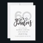 Carte Faire 60 look bon anniversaire de typographie mode<br><div class="desc">Faire 60 look,  soixante et fabuleuse invitation d'anniversaire de typographie moderne. Texte de script moderne sur la conception de typographie de tendance. Partie d'une collection. Les couleurs peuvent être customisées.</div>