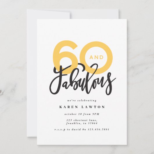 Carte Faire 60 look bon anniversaire de typographie mode (Devant)