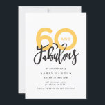Carte Faire 60 look bon anniversaire de typographie mode<br><div class="desc">Faire 60 look,  soixante et fabuleuse invitation d'anniversaire de typographie moderne. Texte de script moderne sur la conception de typographie de tendance. Partie d'une collection. Les couleurs peuvent être customisées.</div>