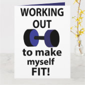 Carte Faire de l'exercice Poids de séance d'entraînement (Fleur jaune)