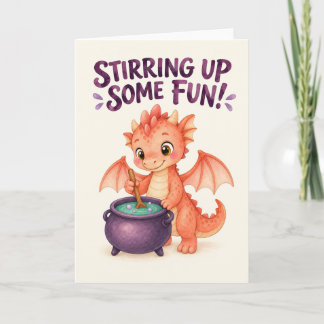 Carte Faire du remue-ménage avec un dragon d'Halloween a