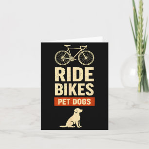 Carte Faire du vélo Caresser les chiens Bicyclette Cycli