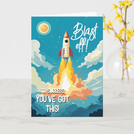 Carte faire exploser Good Luck dans vos examens GCSE ALe (Fleur jaune)