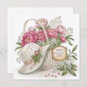 Carte Faire-part Appartement Pink Peony (Devant / Derrière)