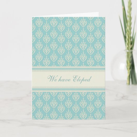 Carte Faire-part Aqua et Cream Elopement (Devant)