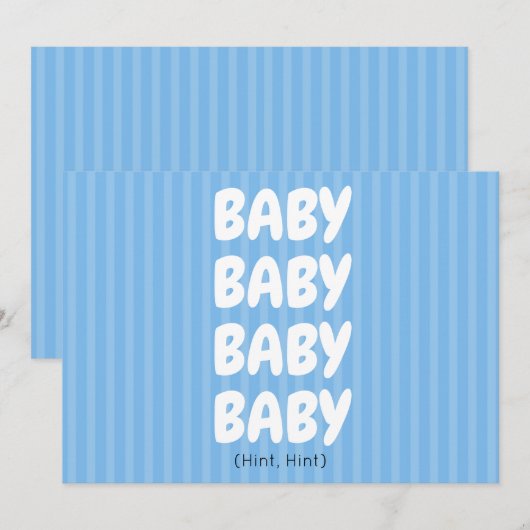 Carte Faire-part Bébé Bleu (Devant / Derrière)