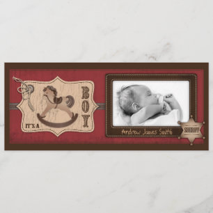 Carte Faire-part Cowboy Baby Tall