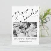 Carte Faire-part d'adoption photo "Forever Family" (Debout devant)