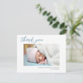 Carte faire-part d'anniversaire bébé avec photo (Debout devant)