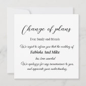 Carte faire-part d'annulation de mariage personnal (Devant)