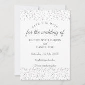 Carte Faire part de date de mariage Silver Stardust Conf (Devant)