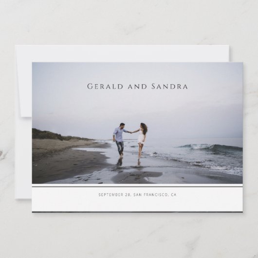 Carte Faire part de date de sauvegarde de photo horizont (Devant)