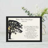 Carte Faire-part de décès de l'arbre du coucher du (Debout devant)