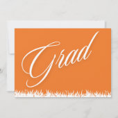 Carte faire-part de graduation orange (Devant)