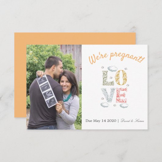 Carte Faire-part de grossesse (Devant / Derrière)