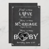 Carte faire-part de grossesse Amour Mariage bébé (Devant / Derrière)