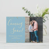 Carte Faire-part de grossesse Gold Confetti sur Bl (Debout devant)