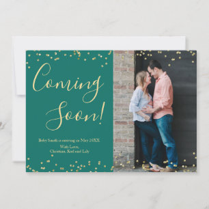 Carte Faire-part de grossesse Gold Confetti sur Ve