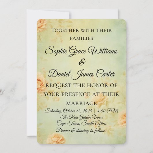 carte faire-part de mariage (Devant)