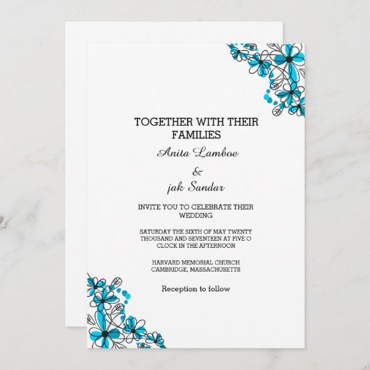 Carte faire-part de mariage (Devant / Derrière)