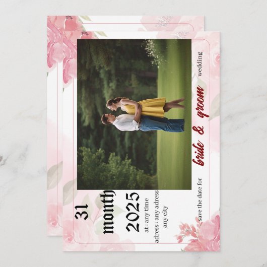 carte faire-part de mariage (Devant / Derrière)