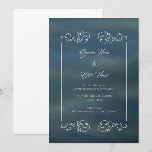 Carte faire-part de mariage (Devant / Derrière)