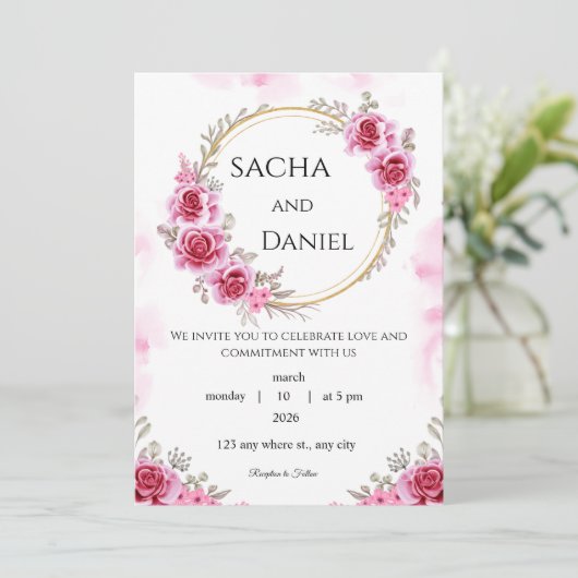 carte faire-part de mariage (Debout devant)