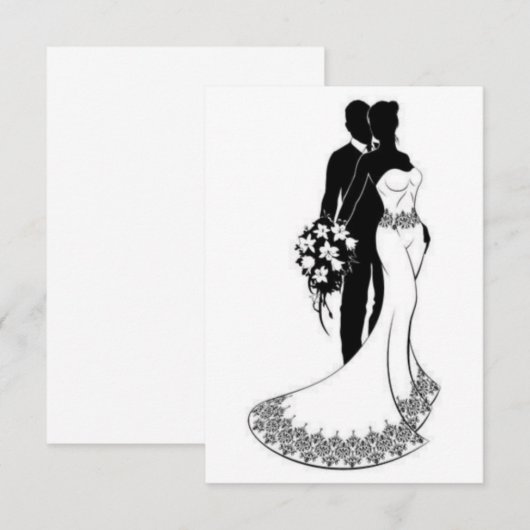 carte faire-part de mariage (Devant / Derrière)