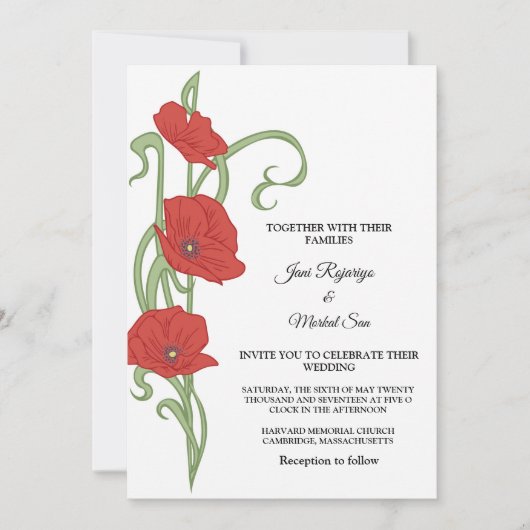 Carte faire-part de mariage (Devant)