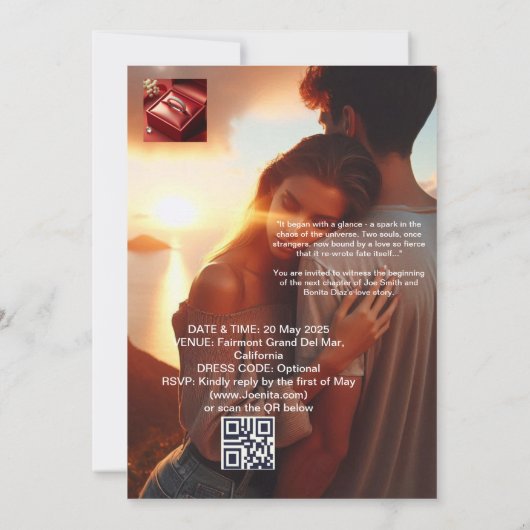 CARTE FAIRE-PART DE MARIAGE (Dos)