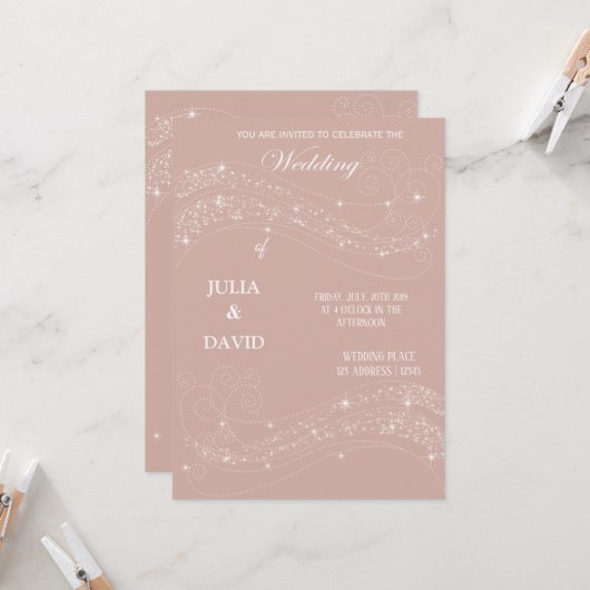 Carte faire-part de mariage (Devant/Arrière en situation)