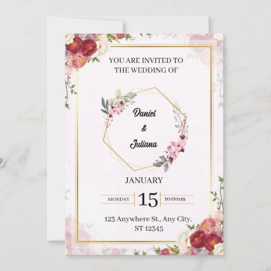 carte faire-part de mariage (Devant)