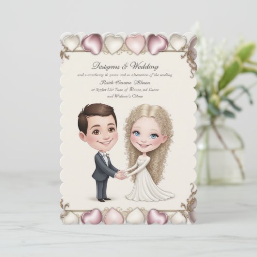 carte faire-part de mariage (Debout devant)