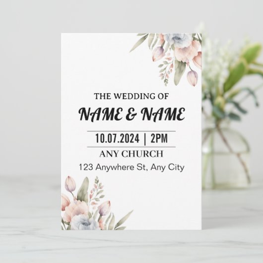 Carte faire-part de mariage (Debout devant)