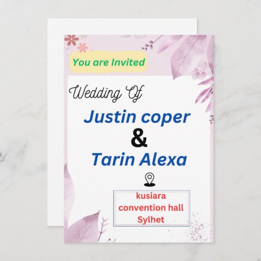 carte faire-part de mariage (Devant / Derrière)