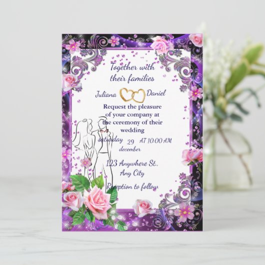 carte faire-part de mariage (Debout devant)