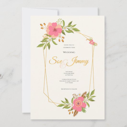 carte faire-part de mariage (Devant)