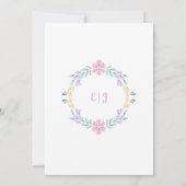 Carte Faire-part de mariage à cadre floral Pastel (Dos)