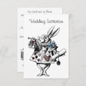 Carte Faire-part de mariage Alice au pays des merv (Devant / Derrière)