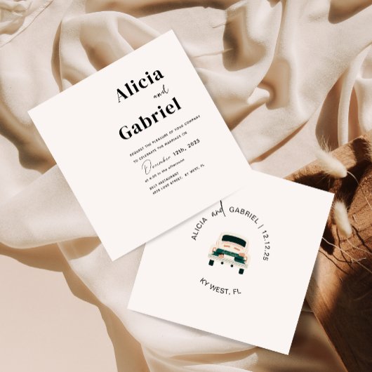 Carte Faire-part de mariage Art Car