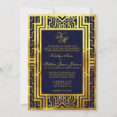 Carte Faire-part de mariage Art Déco Gatsby Gold N (Devant)
