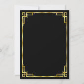 Carte Faire-part de mariage Art Déco Noir Et Or (Dos)